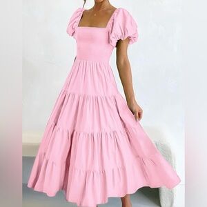Elegant Pink High Low Dress